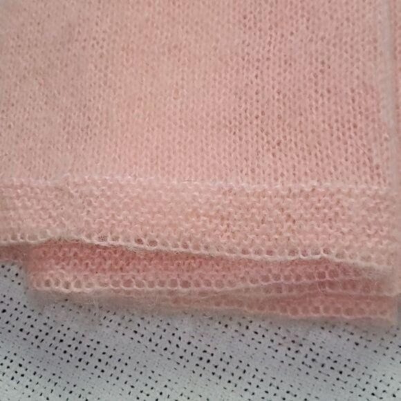 Vintage Handmade 1960's Stunning Wool & Angora Lt. Pink Lined 2 pc. Skirt Set - Picture 13 of 16